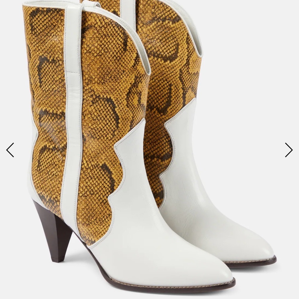 NEW Isabel Marant Witney snake-effect Leather Ankle Boots